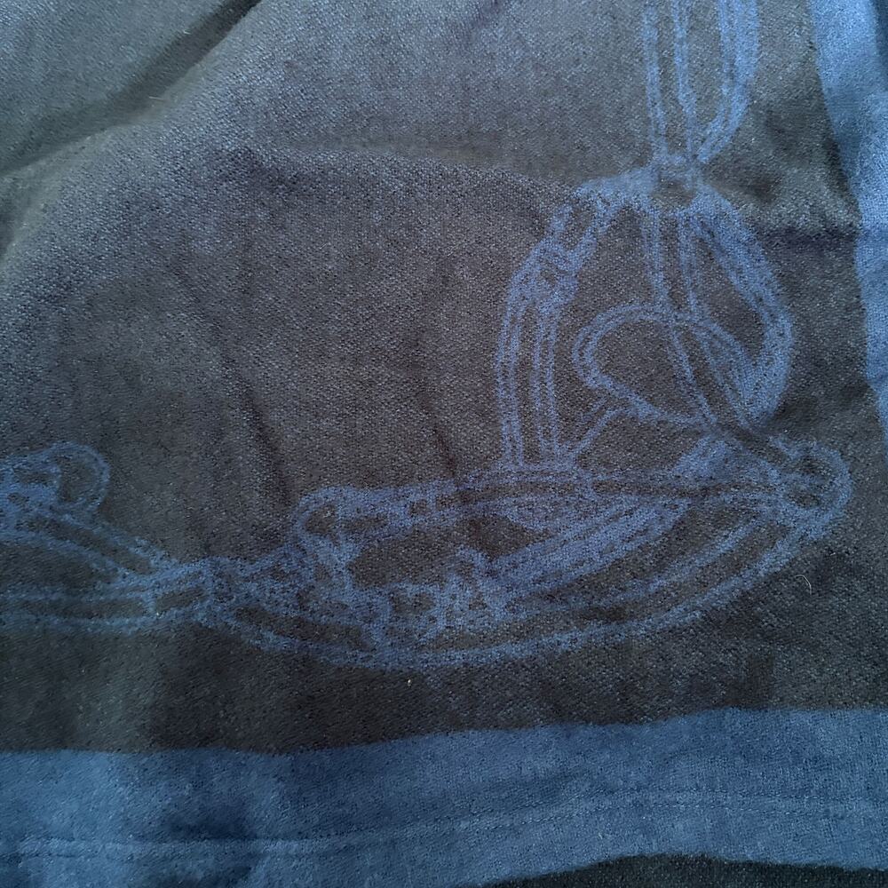 Ralph Lauren Navy Blue Cotton Blend Poncho Wrap - Picture 8 of 11